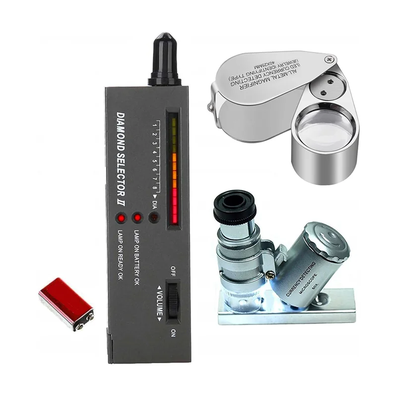 

Ручка для проверки CYL-Diamond, тестер ювелирных бриллиантов со светодиодной увеличением 60X и 40-кратной цельнометаллической лупой для ювелирных колец