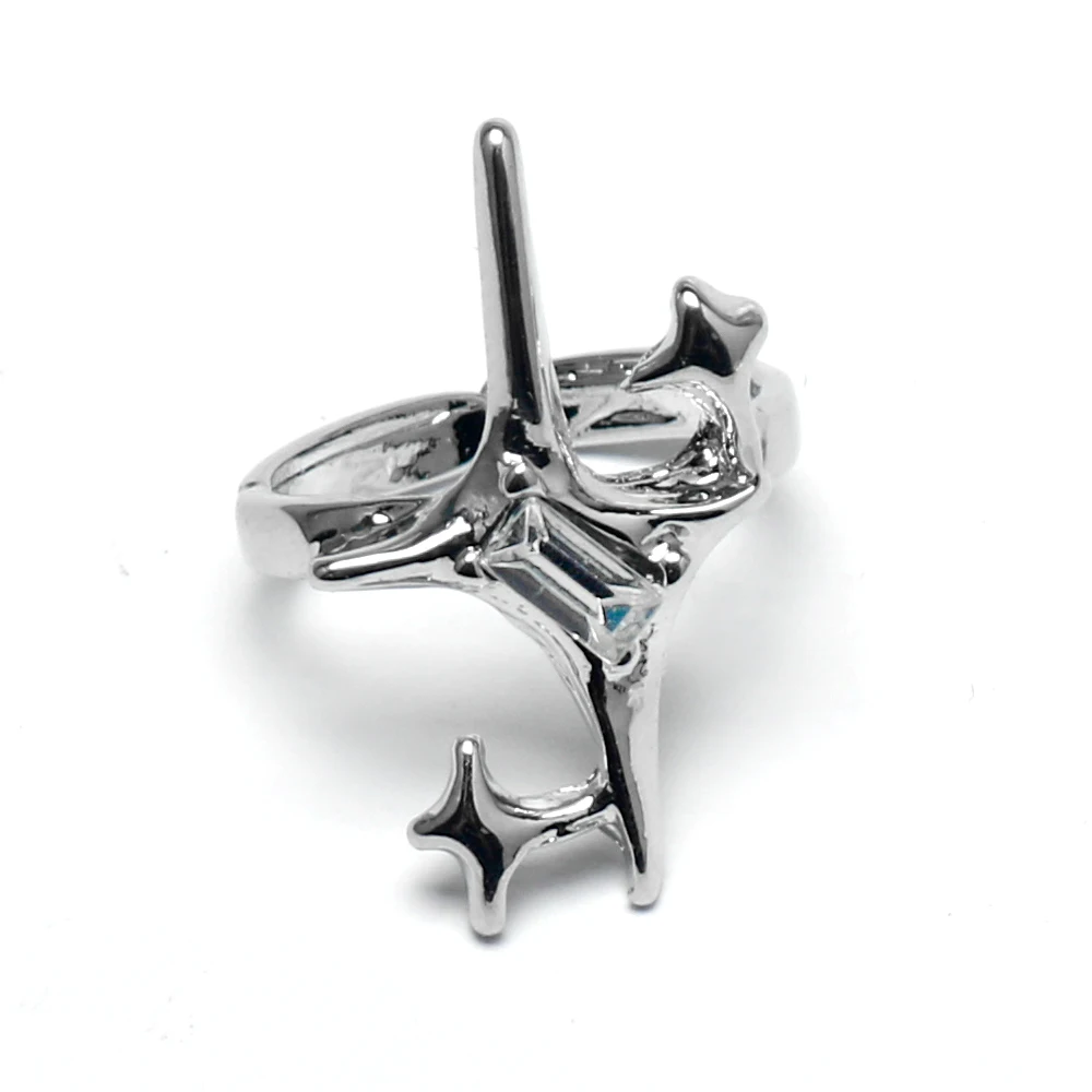 Fashion Irregular Geometric Moonstone Rings For Women Men Y2K Lava Opal Stone Opening Rings