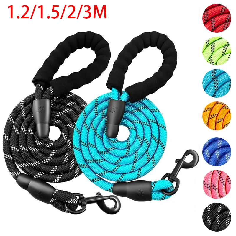 3M Reflective Dog Leash With Comfortable Padded Handle Double Heavy Duty Traction Rope  for Dogs Suitable Small to Large Dogs