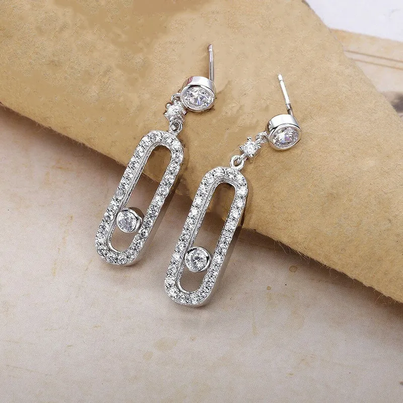 925 فضة انخفاض الأقراط الإناث مجوهرات الخطوبة مع الزركونيا الرائعة أزياء سيدة اكسسوارات الزفاف هدية