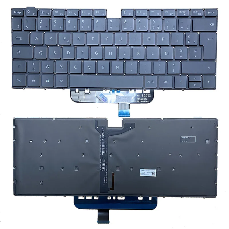 Original US UK French AZERTY For Huawei MateBook D14 NbB-WAH9P WAE9P WAQ9R Nbl-WAQ9R Boh-WAQ9R Laptop Keyboard With Backlit