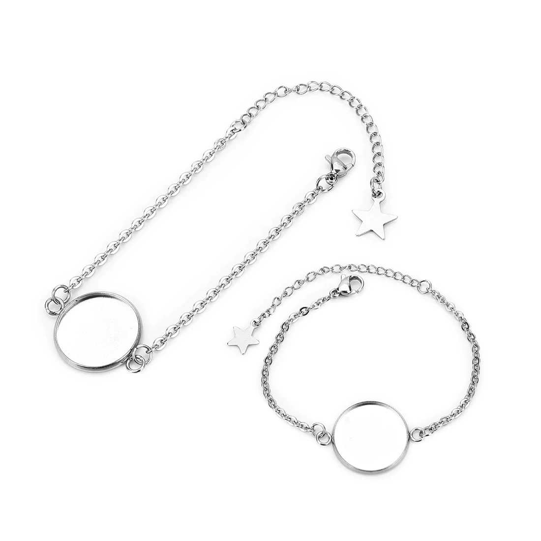 5pcs/lot 12mm 14mm 16mm 20mm 304 Stainless Steel Bangle Base Bracelet Blank Findings Tray Bezel Setting Cabochon Cameo