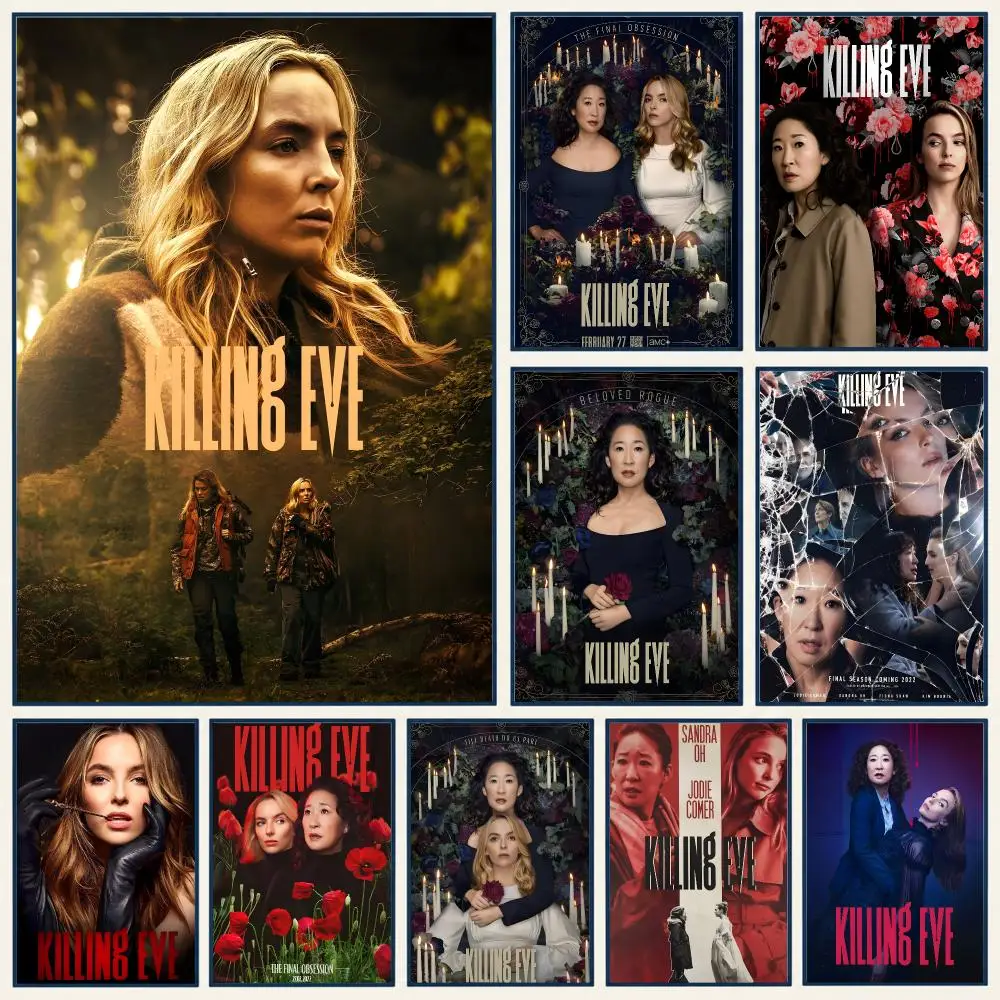 Sharp Intriguing Series Killing Eve Poster Frameless PP Self Adhesive Aesthetic Room Gift Decor