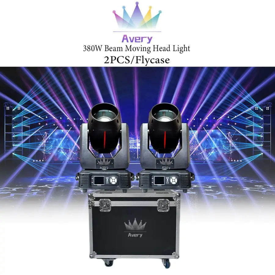 

No Tax 2Pcs 380W Beam Moving Head Light Indoor Beam 18R Lyre With 1Pcs Flycase For Stage Lights DMX Disco stage beam Searchlight