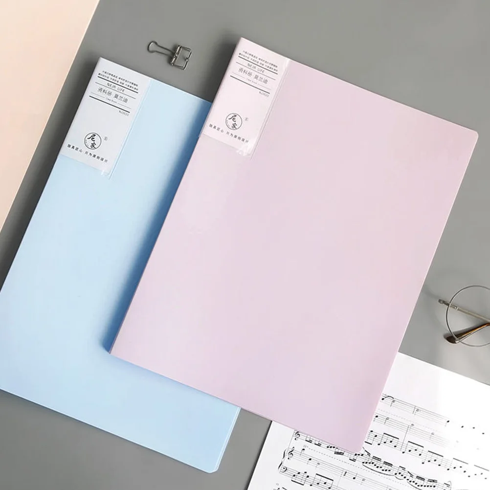 

2pcs A4 File Folders Mor Report Holders Purple Pink Lightweight Multi function Document Storage Plastic File Folder