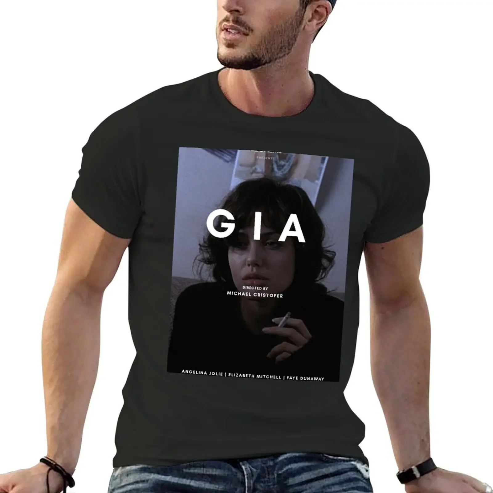 

Gia 1998 alternative movie poster T-Shirt graphic tee shirt aesthetic clothes graphic shirts street wear mens fashion