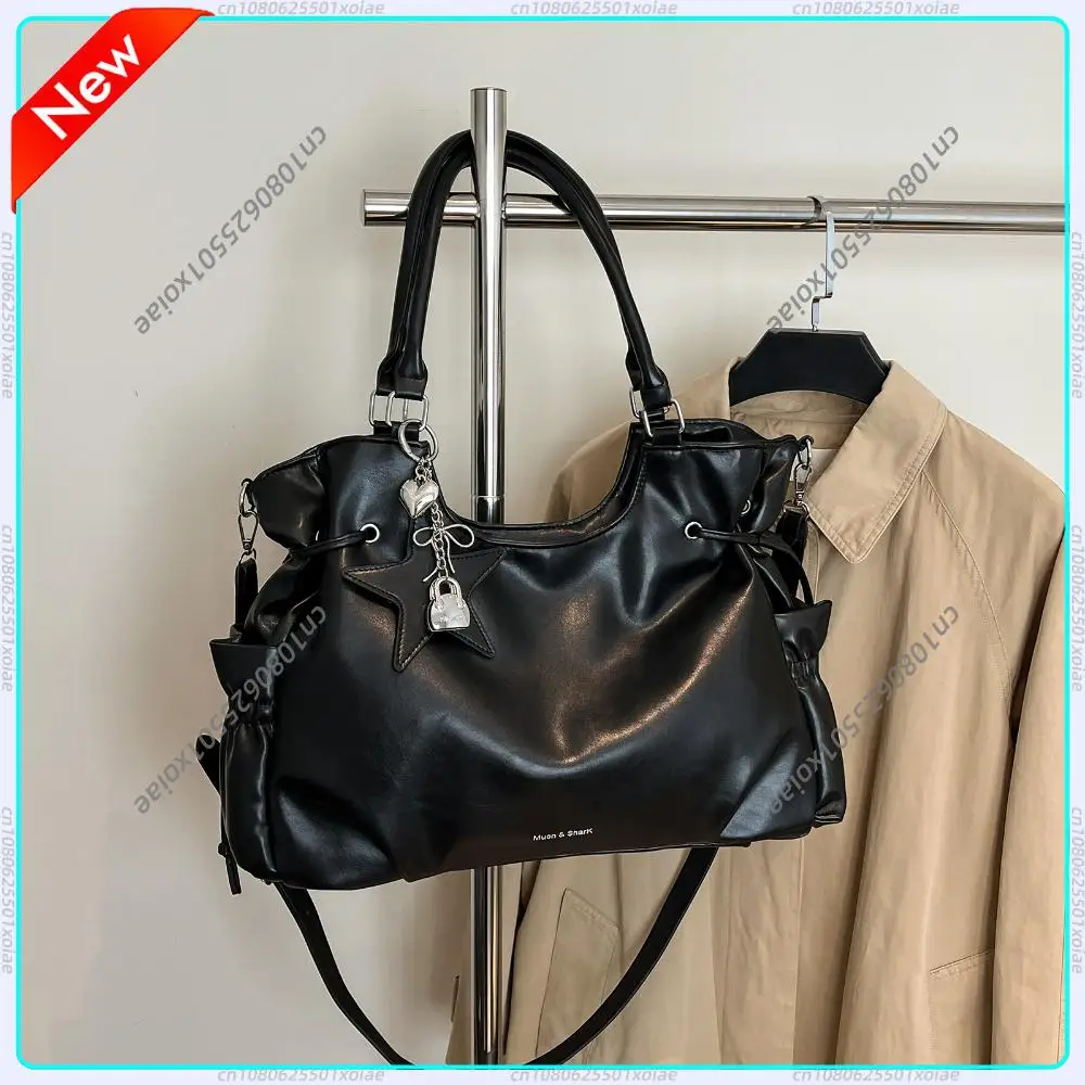 

PU Commuter Tote Bag Large Capacity Hobo Shopper Bag Solid Color Travel Tote Bag Roomy for Women Ladies Travel Commuting