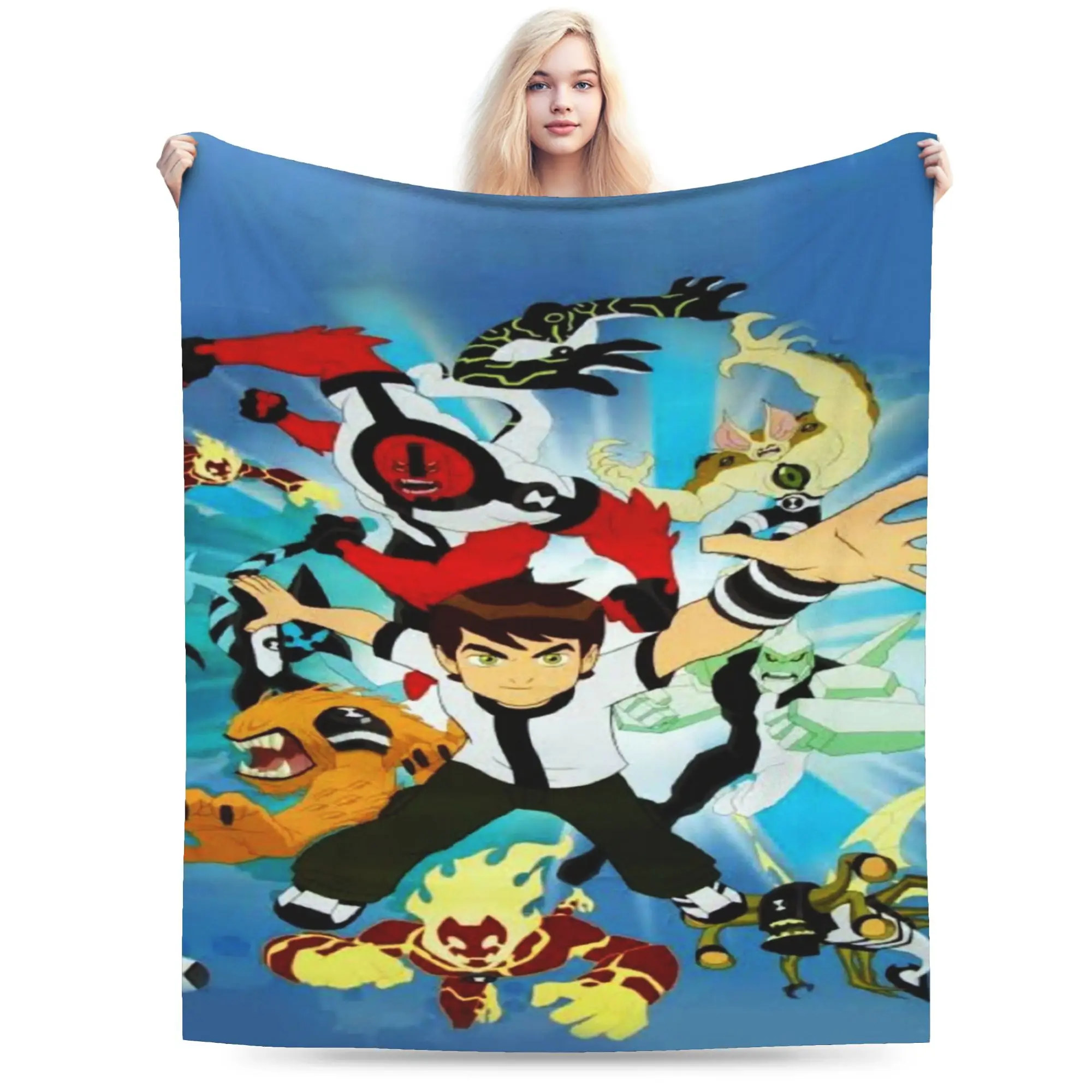 Stylish Ben 10 Anime Blanket Ultra-Soft Velvet  Relax Throw Blanket Machine Washable