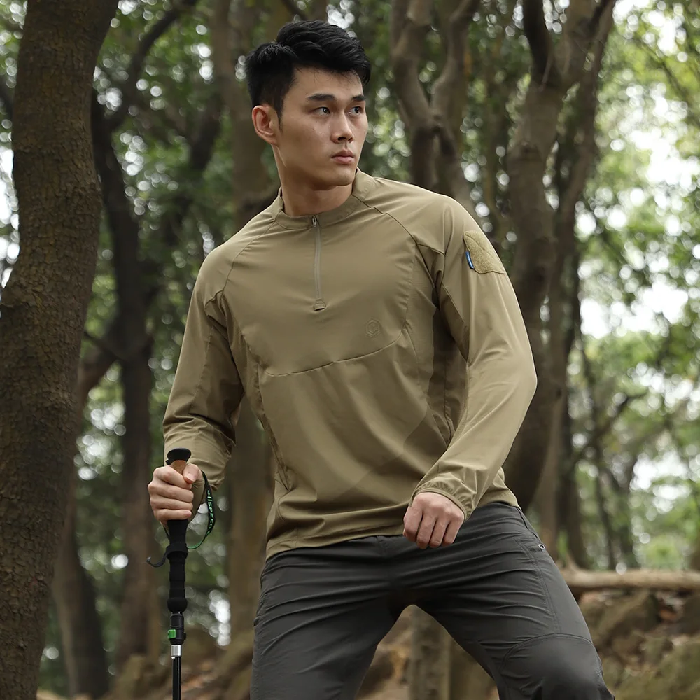 Emersongear Blue Label Hunter Sonnenschutz-T-Shirt, langärmeliges Poloshirt, tägliches Oberteil, T-Shirt, Fitness, ergonomisch, elastisch, UPF100+ – Detail 14