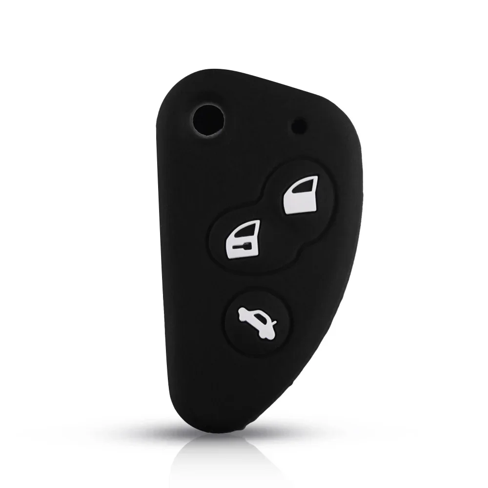 KEYYOU Silicone Rubber For Alfa Romeo 147 166 156 JTD TS GT Flip Folding Key High Quality Car Key Cover Case