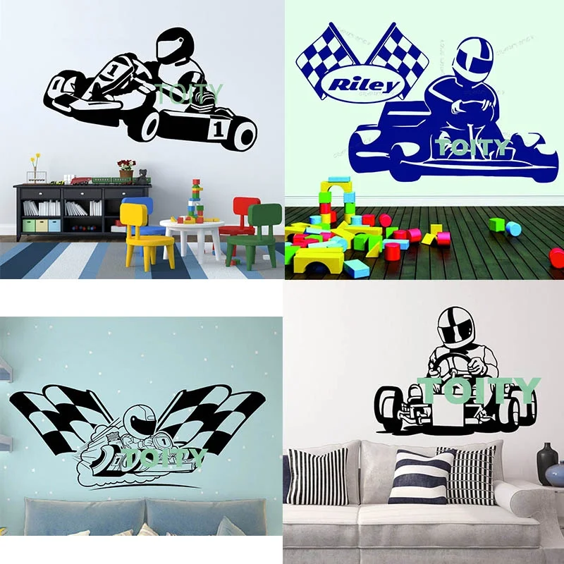 Go Kart Sports Car Karting Racing Sport Wall Sticker Vinyl Decal Decor