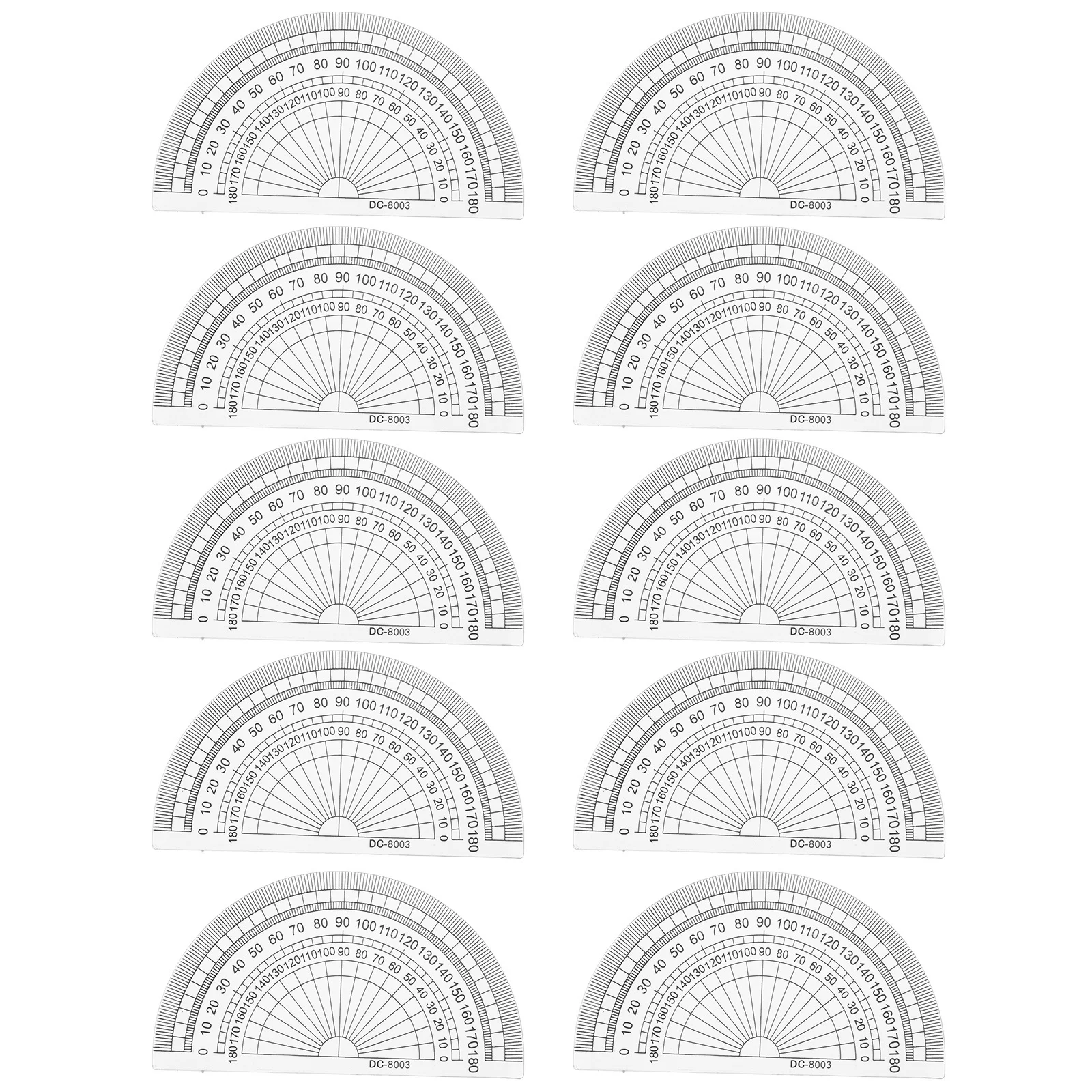 20 Pcs Students Office Rulers Measuring Plastic Protractor Semicircle Plastic Math Tools Office Measuring Rulers Gifts