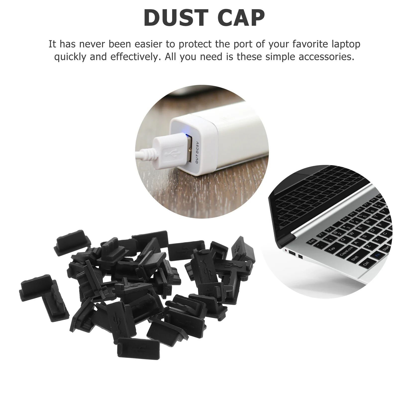 

32Pcs USB Dustproof Plugs Silicone Laptop Port Covers USB Connection Plug Charging Port Protector for Computer and