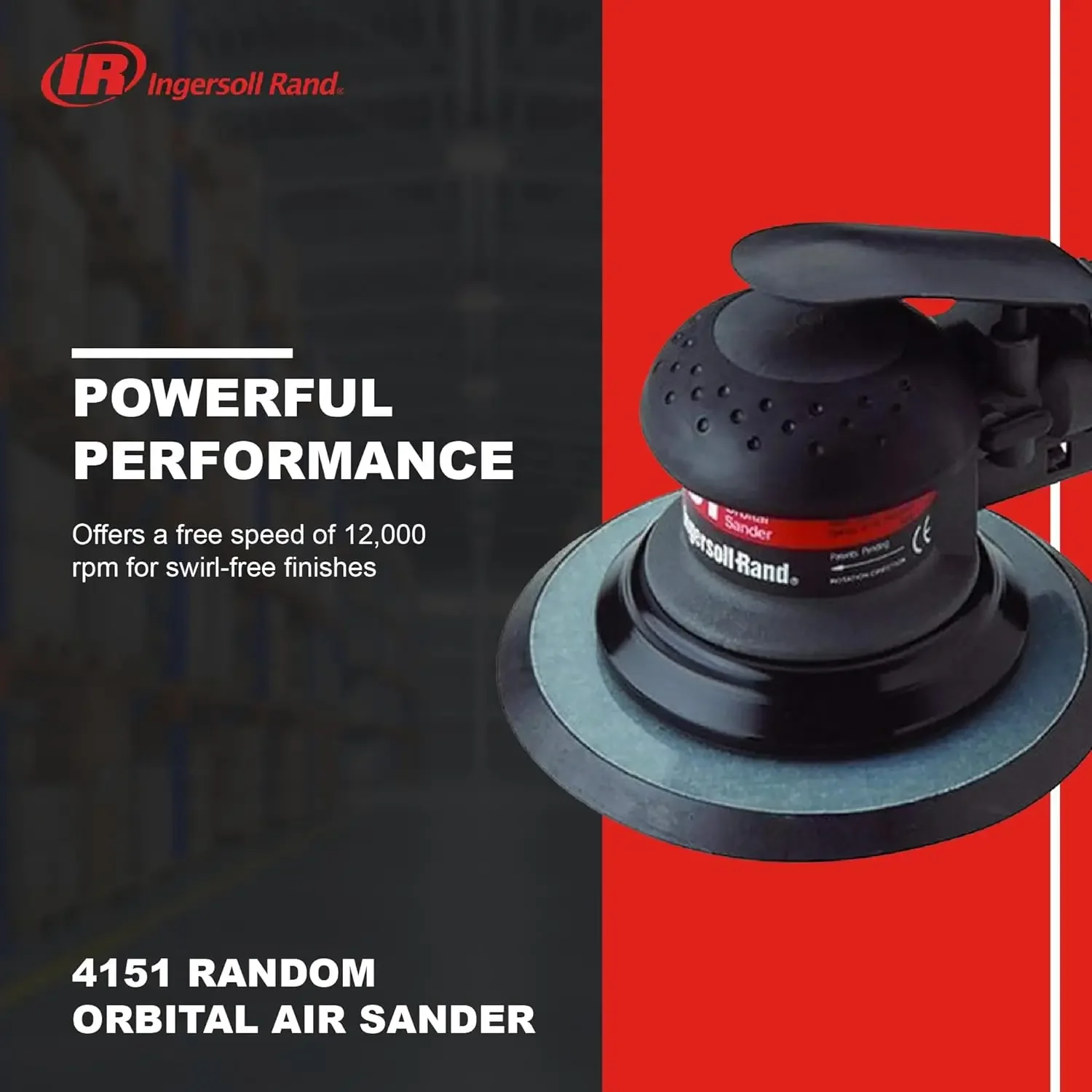 Ingersoll Rand 4151 Random Orbital Air Sander, 3/16