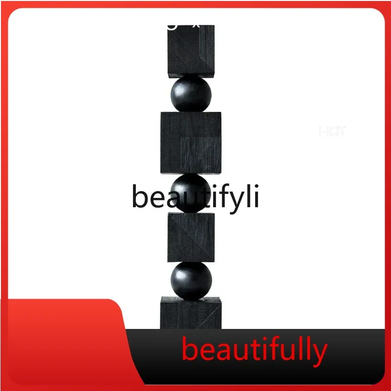 

X Infinity Pillar Laminated wood carving Floor-to-ceiling ornament Hotel lobby decoration Creative geometric sculpture