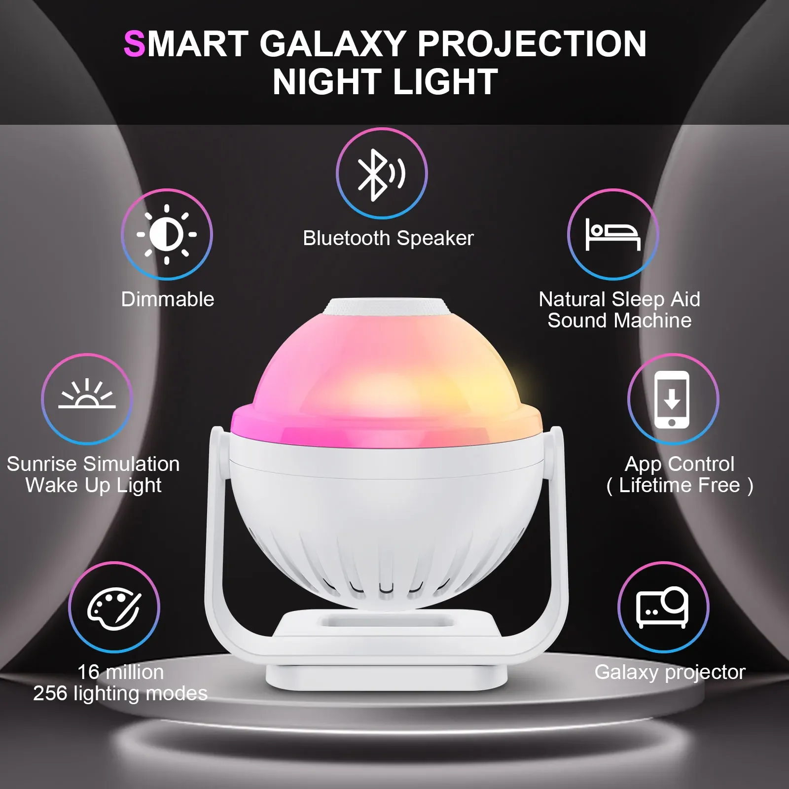 Galaxy Projector Night Light APP Control 11 in 1 Planetarium Star Projector Realistic Starry Sky Night Lamp with Solar Moon Gift