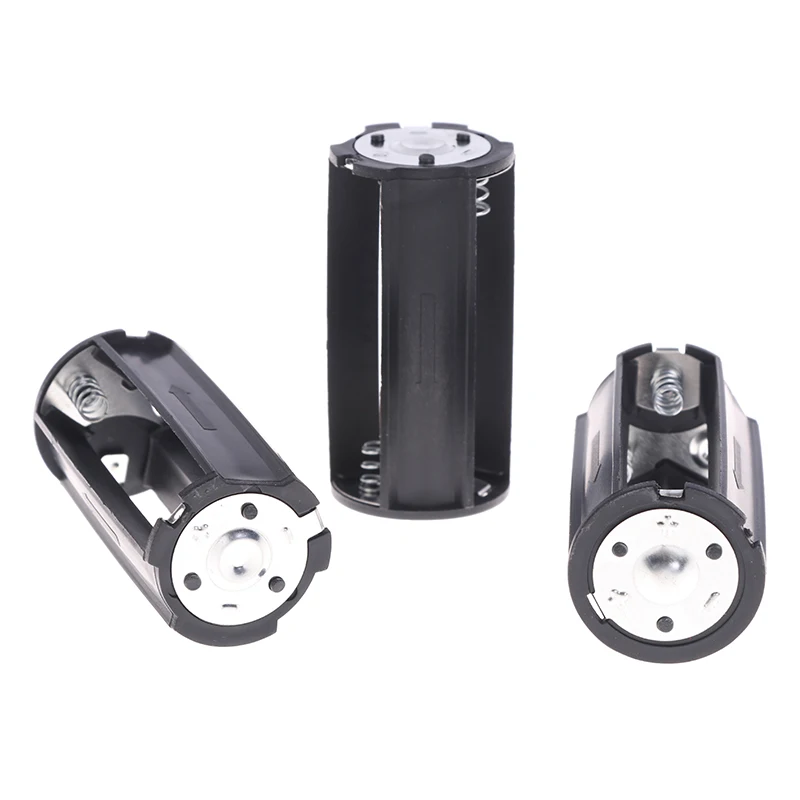 1/3Pcs Black Cylindrical Battery Adapter Case 3x AA to D Size Battery Holder Hold 3 Standard AAA Batteries For Flashlight Lamp