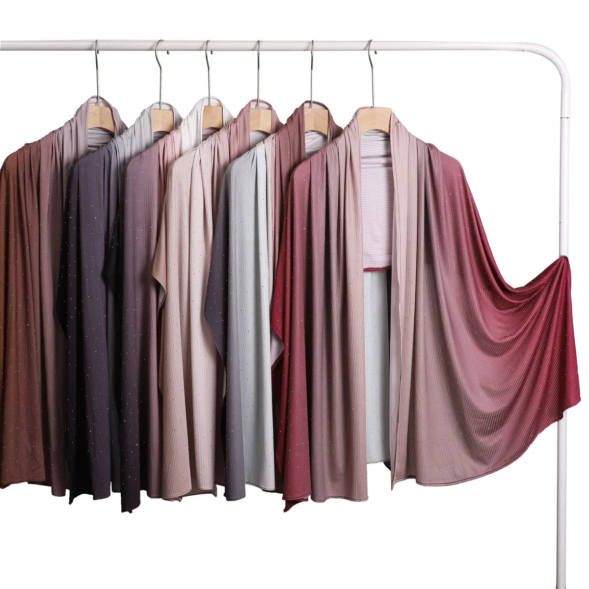 

170*70cm Crinkle Pleated Hijab For Woman Rhinestone Scarf Hijab Women Long Shawl High Quality Muslim Headband Wrap Turbans Mujer