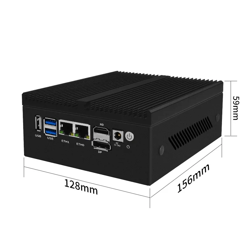 12th Gen Intel N100 Firewall Mini PC 2*10G/4*10G SFP Port 2xi226 2.5G Lan Fanless Soft Router 8GB RAM Pfsense OPNsense Computer