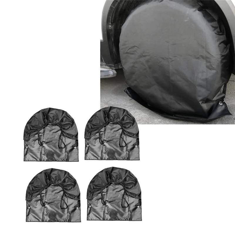 

4Pcs Car Truck For RV Wheel Tire Cover 30-32Inch Waterproof UV Protective Cover Wheel Tire Cover