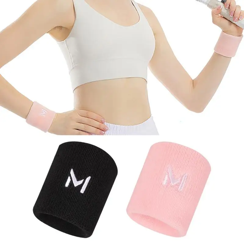 Universal Terry Cloth Cotton Sweatband Sports Wrist Tennis Yoga WristBand Arm Sweat Absorb Sleeve Towel Band Bracers Wrist Wrap