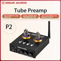 Douk Audio P2 HiFi Vacuum Tube Preamp Bluetooth 5.0 Receiver Stereo Headphone Amplifier USB Music Player