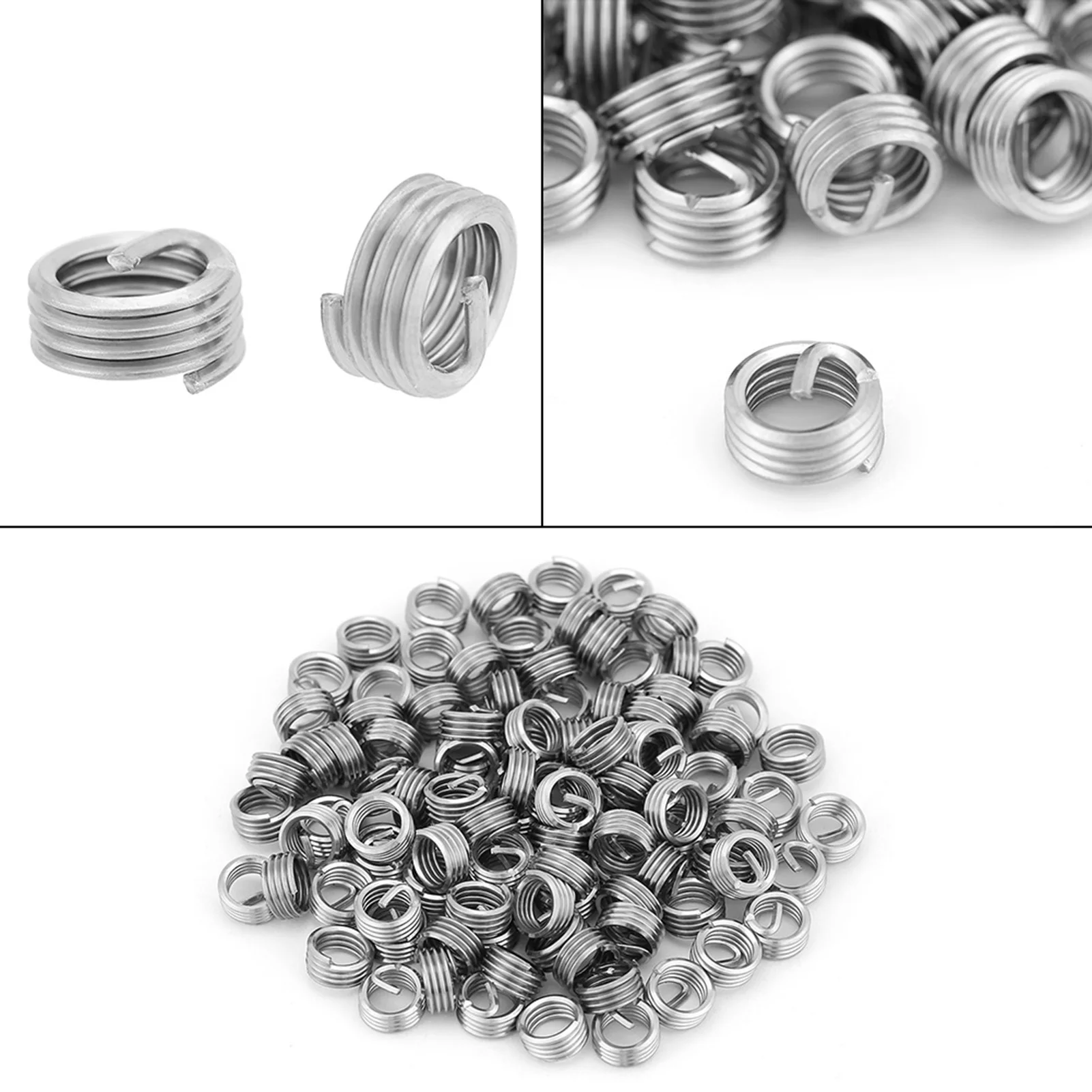 Screw Thread Insert Stainless Steel Coiled Wire Helical Screw Thread Inserts M6 x 1.0 x 1D Length Thread Repair Insert