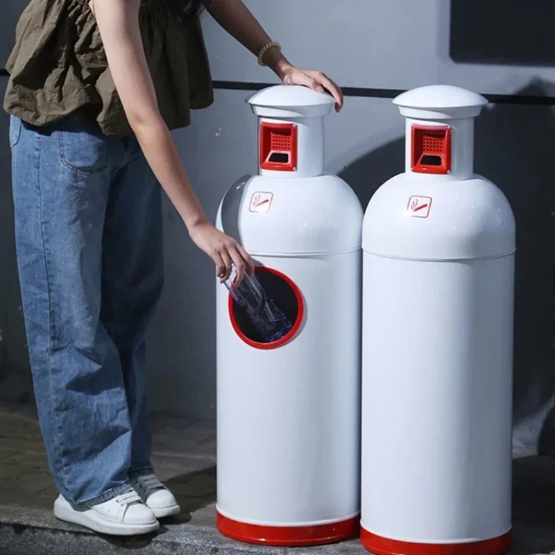 cigarette butt trash can commercial large milk tea shop coffee shop snack shop gym Internet celebrity round storage bucket