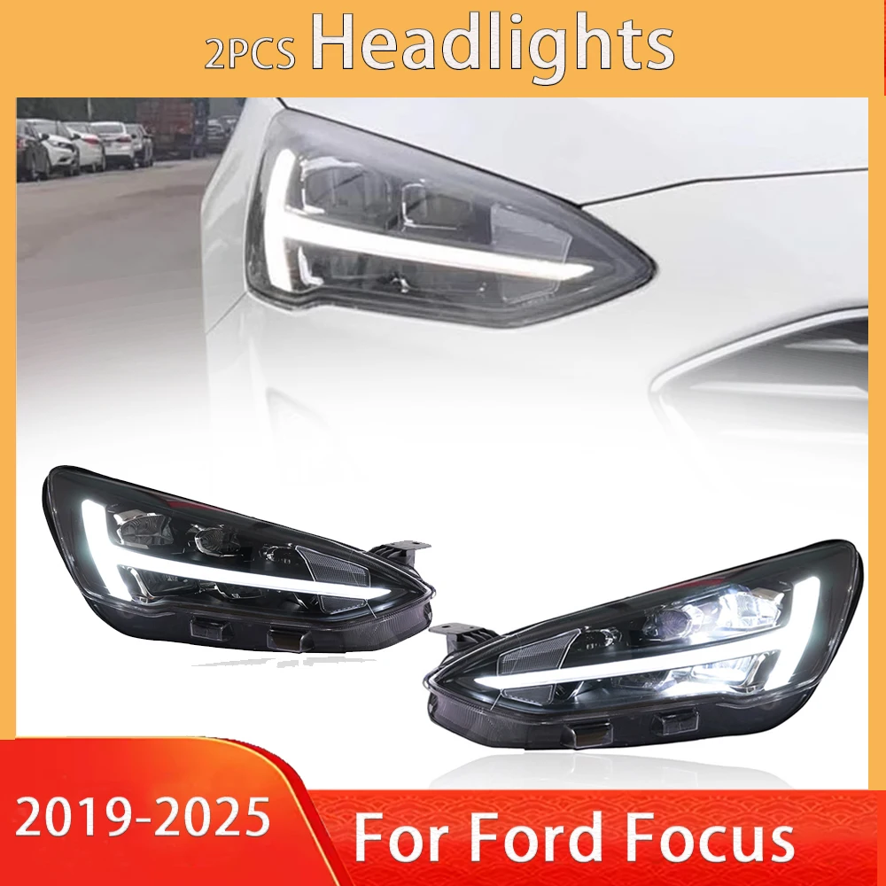 

Car LED Headlight Light Assemblies For Ford Focus 2019-up Auto Fog DRL Brake Turn Signal Lamp Plug and Play