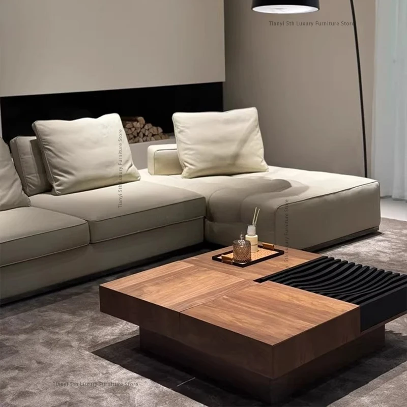 

Кофейный столик из массива дерева в винтажном стиле, скандинавский креативный дизайн для гостиной, квадратный кофейный столик с местом для хранения, мебель для дома, mesas FYCT