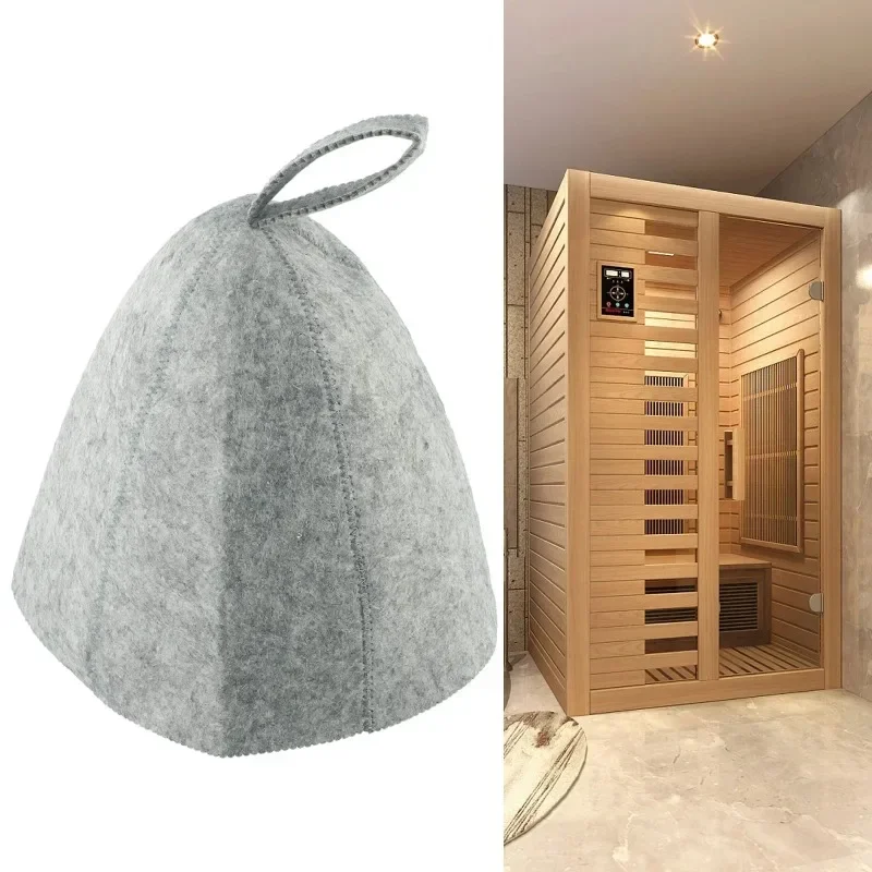 1 stks Wolvilt Sauna Hoed Warm Houden Bad Haar Bescherming Voor Huid Hoofd Anti-Hitte Spa Sauna Hoed Badkamer Cap Accessoires