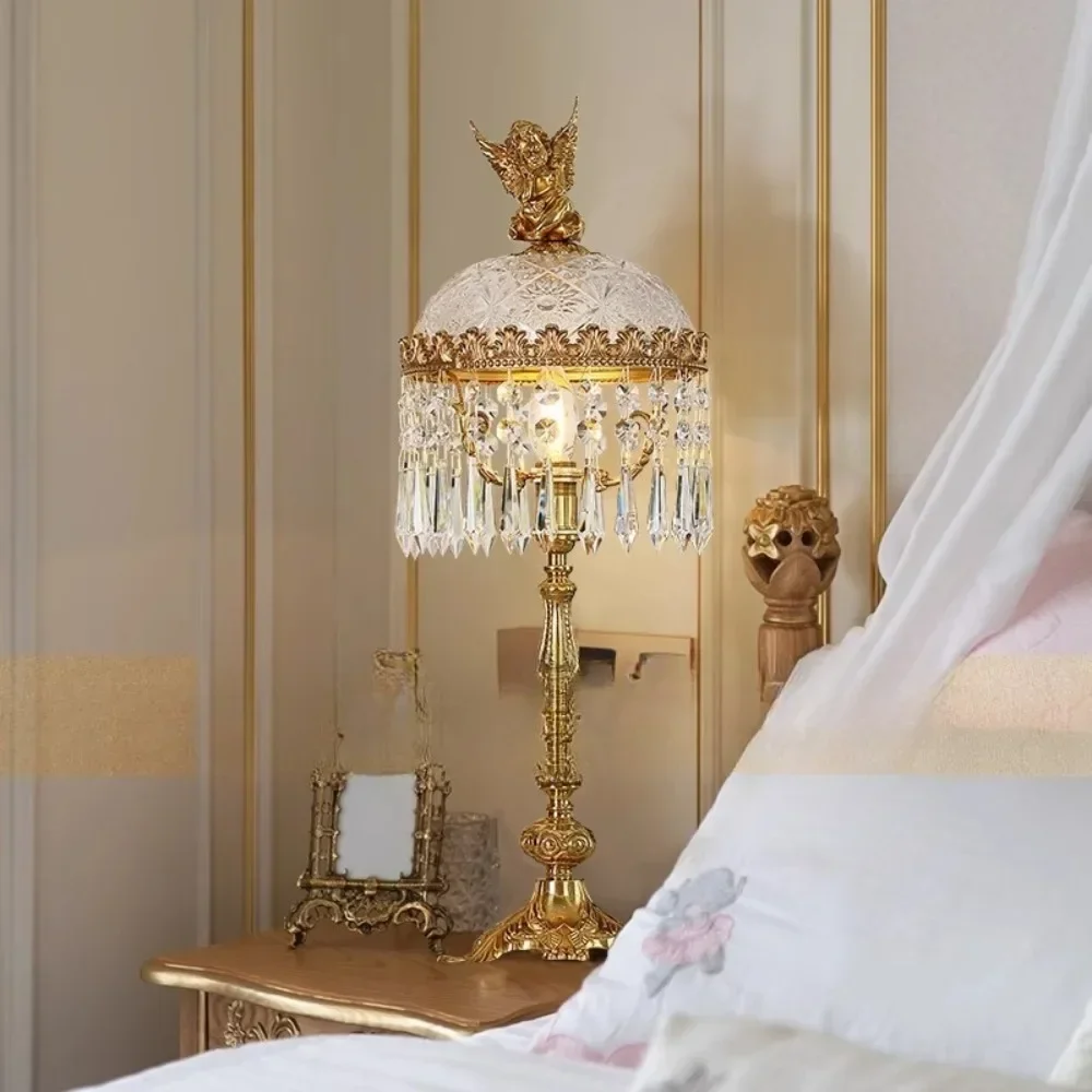 French Retro Crystal Angel Desk Lamp
