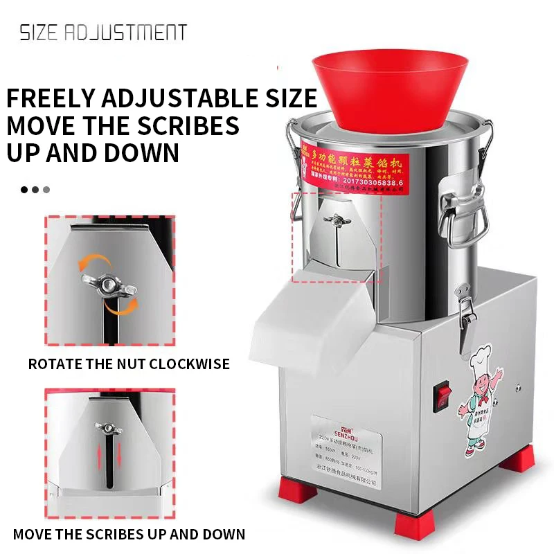 Modell 160 Gemüseschneider, elektrischer Gemüseschneider, Chili-Zerkleinerungsmaschine, Mühle, Edelstahl, Lebensmittelverarbeitungsmaschine, 100–1