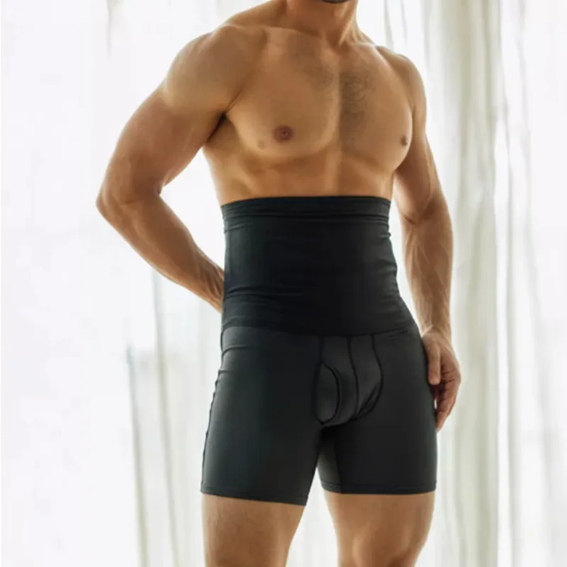 Sweat Sauna Shorts Men's Fat Burning High Waist Trainer Shapers Fitness Running Sports Underwear Slimming Pants Body Shapewear