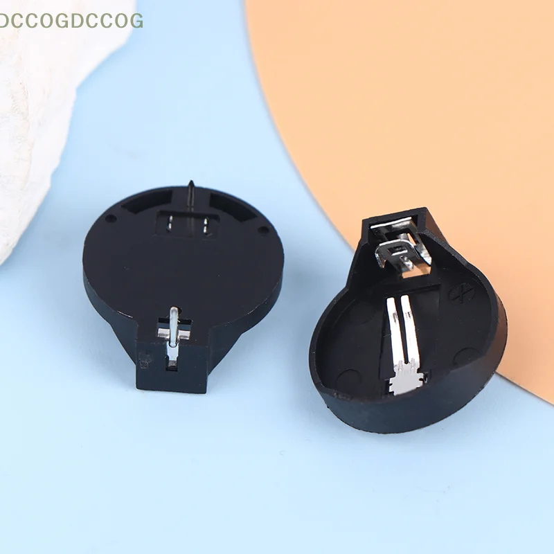 20 قطعة المقبس Cr2032 مع 2 دبابيس 3 فولت الأسود تصاعد الرصاص تحتاج لحام CR2032 حامل البطارية عملة حامل الخلية صندوق #2