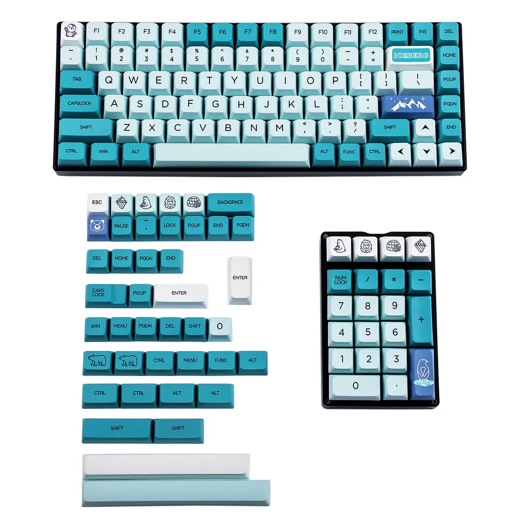 Teclas Iceberg para teclado TKL GK61 64 68 75 87 96 145 GMMK MX, 104