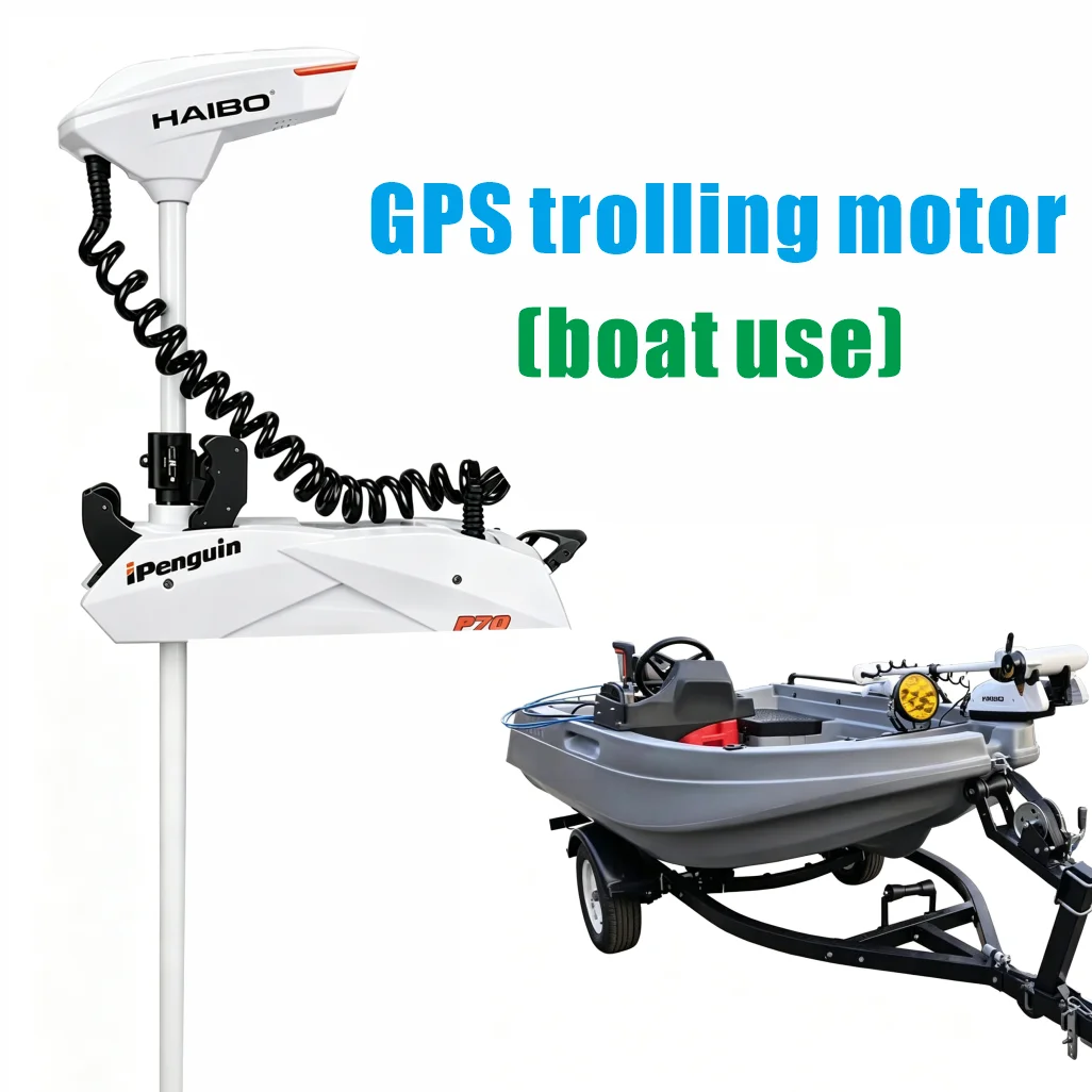 Kayak GPS Auto Anchor HAIBO P70 Top-flow Machine Outboard Boat Engine Electric Trolling Motor Remote Control DC 12V 1 Person