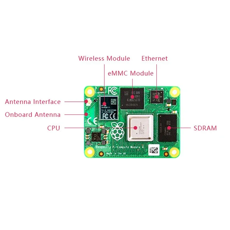 وحدة حساب Raspberry Pi CM4 4 لوحة تطوير اختيارية 8 جيجابايت رام / 8 / 16 / 32 جيجابايت EMMC Flash Wifi & BT لوحة صناعية