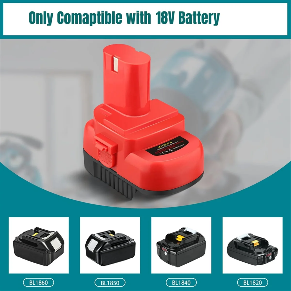 ABFKL MT18PA14 Battery Adapter for Makita 18V Li-Ion Battery Convert to 12V/14.4V Ni-Mh 1200 1220 1201 Battery Cordless Tools