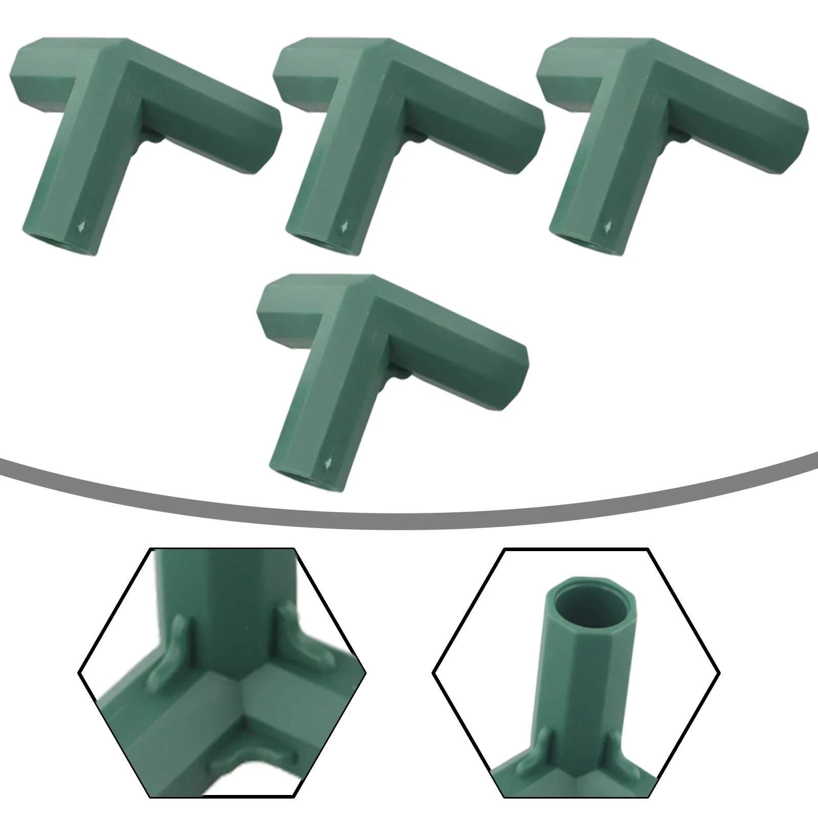 

Adapter Connector DIY Frame Furniture Garden 16-17mm 4pcs With Ridges Connectors Green Joints Outdoor Brand New