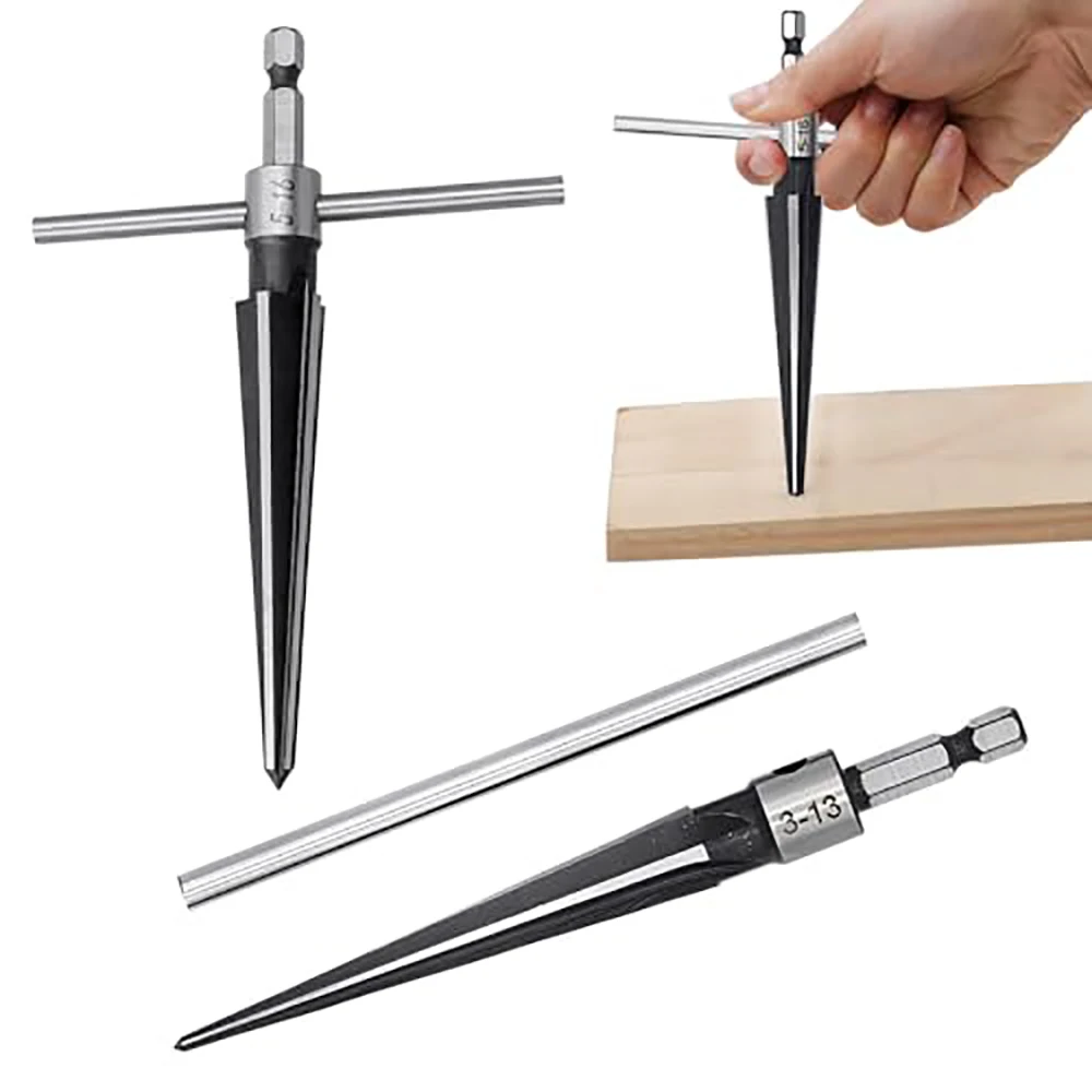 

3-13mm Tapered Hex Reamer T Handle Taper Reamer Enlarged Hole Reamer Tools Bridge Pin Hole Handheld T Shape Hand Reamers 5-16mm