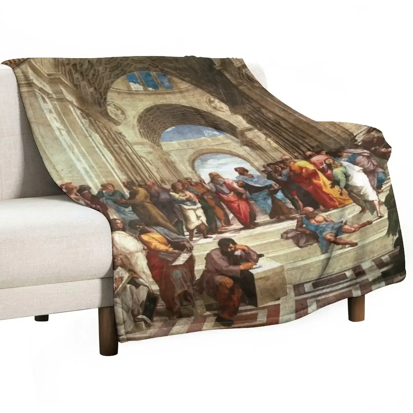 Raphael | School of Athens Throw Blanket bed plaid Softest Luxury Brand Flannel Fabric Camping Soft Plaid Blankets