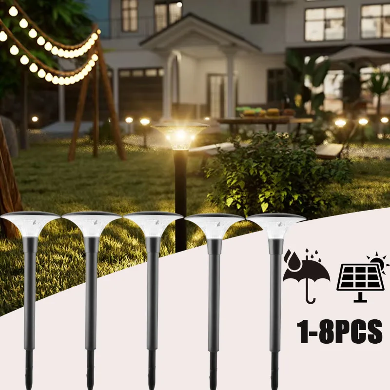 

2-8PCS Solar Powered Landscape Lighting Waterproof Garden Lamp Decorative for Path Yard Walkway Courtyard Auto on Off