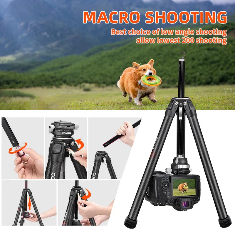 COMAN & Ulanzi Zero X Lightweight Carbon Fiber Camera Tripod