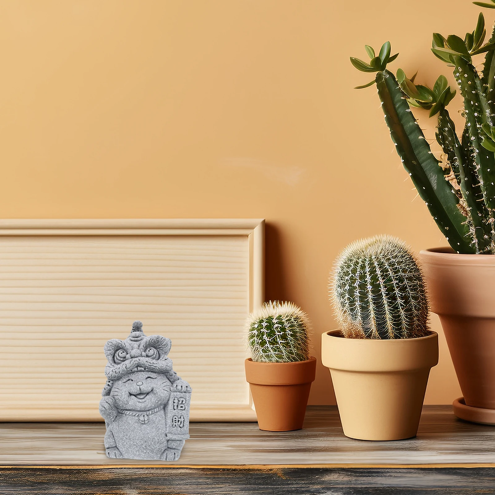 

Mini Cat Shaped Planter Decorative Lucky Cat Statue for Potted Plants Bonsai Car Desk Garden Landscape Ornament Small Sculpture