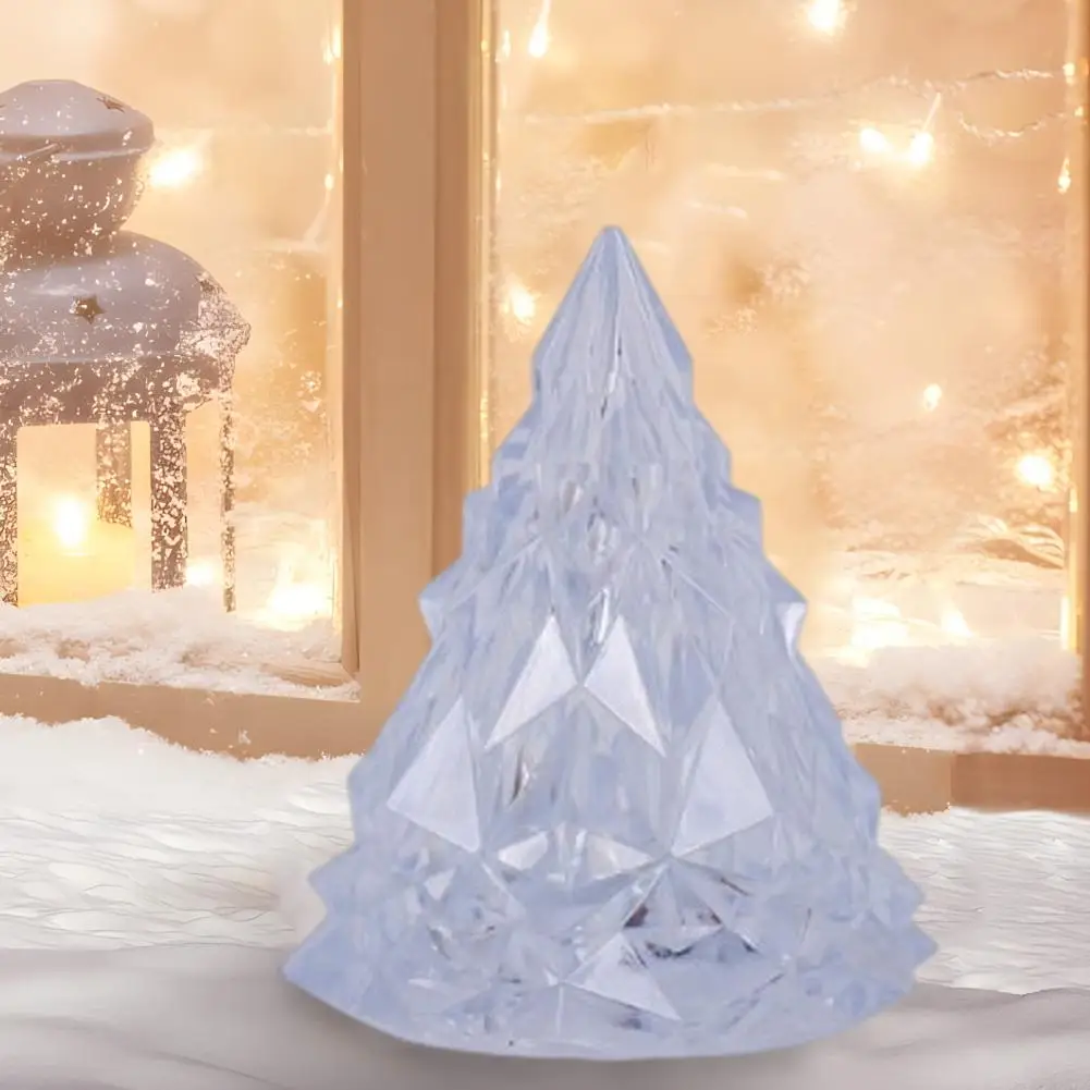 Warm Light Eco-friendly -shaped Acrylic Night Light Statue for Bedside Room Decor Led Table Lamp Christmas Gift for Women Unique
