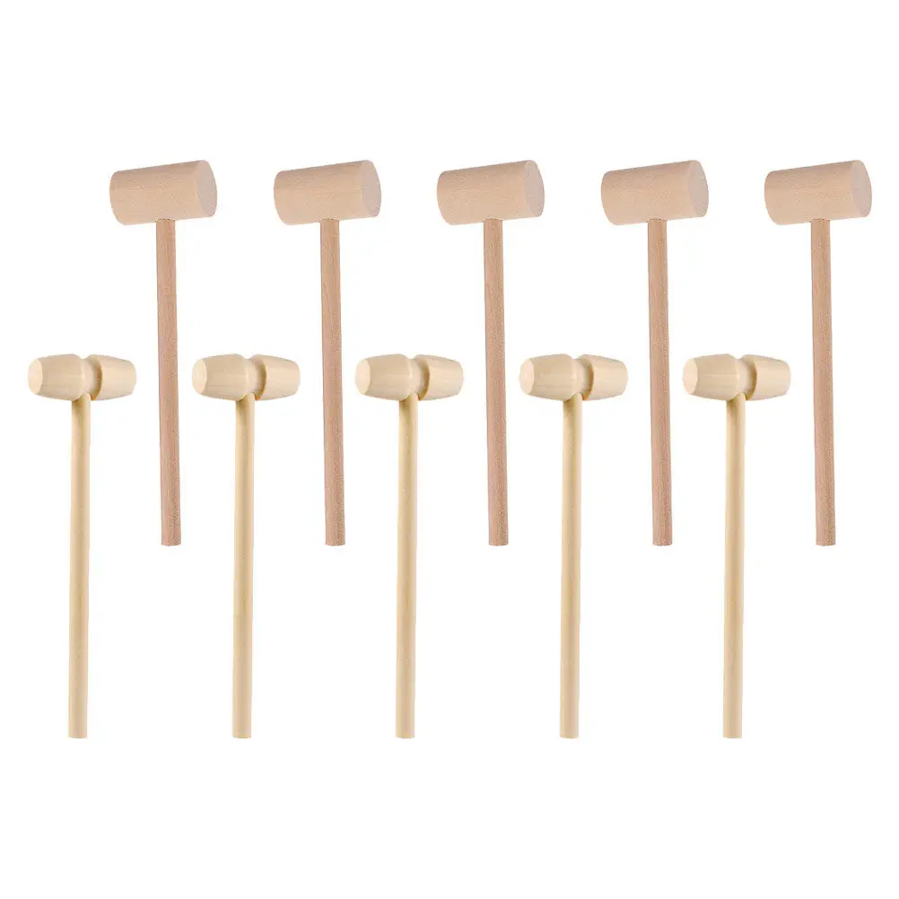 

20Pcs Wooden Mallets Hammer Set Compact Lightweight Kid Friendly Seafood Shell Cracker DIY Craft Tool Smooth Surface