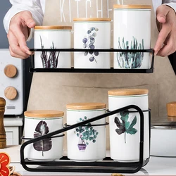 Food Grade Sealed Jar Ceramic Storage Jar Household Kitchen Grains Storage Jar Nut Tea Coffee Storage Box/collection Utensils
