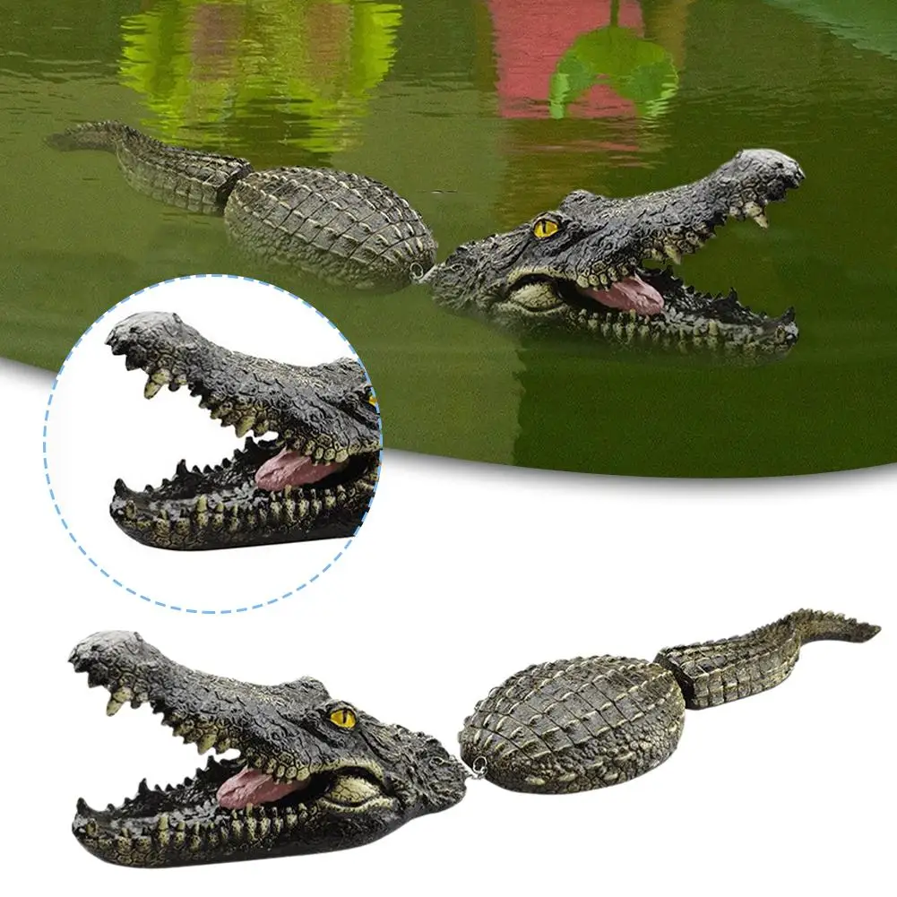 Resina Crocodile Cabeça para Courtyard Pond, Flutuante Animal Ornamentos, Jardim Modelo, Outdoor Simulation Pool Decoration, I1R5