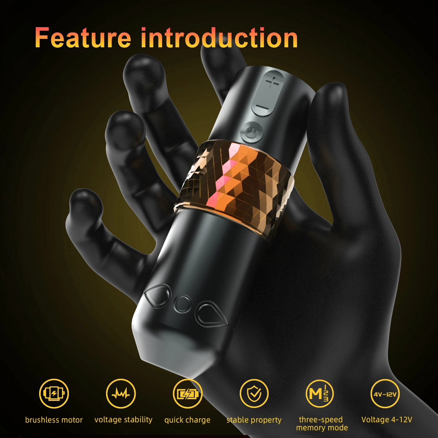 

YILONG Wireless Tattoo Machine Rotary Pen Coreless Brushless Motor 1500MAH Battery Multi-Function OLED Screen for TattooArtist